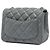 Chanel Gray Mini Square Classic Metallic Lambskin Single Flap Marrone Grigio antracite - vista 2