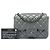 Chanel Gray Mini Square Classic Metallic Lambskin Single Flap Marrone Grigio antracite - vista 6