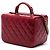 Chanel Red CC Quilted Glazed Calfskin Rita Vanity Case Rosso - vista 2