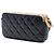 Chanel Black CC gestepptes Lammfell und Wildleder Doppelzip-Handytasche mit Kette Schwarz - Ansicht 2