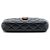 Chanel Black CC gestepptes Lammfell und Wildleder Doppelzip-Handytasche mit Kette Schwarz - Ansicht 3