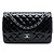 Chanel Black Jumbo Classic Patent Double Flap Nero
