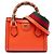 Bolsa Gucci Diana Small em couro de bezerro laranja com bambu