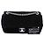 Chanel Black Medium Quilted Metallic Knit Pluto Glitter Flap Nero - vista 7