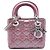Lady Dior Mini Iridescente in agnello Cannage rosa di Dior