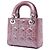 Lady Dior Mini Iridescente in agnello Cannage rosa di Dior - vista 2