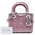 Lady Dior Mini Iridescente in agnello Cannage rosa di Dior - vista 6