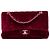 Chanel Red Medium Classic Velvet Double Flap Vermelho Bordeaux