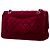 Chanel Red Medium Classic Velvet Double Flap Vermelho Bordeaux - vista 2