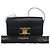 Céline Borsa a tracolla Celine Triomphe Claude in pelle di vitello lucida nera Nero - vista 13