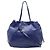 Borsa tote/a tracolla in pelle blu Prada - vista 2