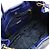 Borsa tote/a tracolla in pelle blu Prada - vista 6