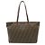 Borsa Tote Fendi Zucca in marrone kaki e rosso scuro Cachi Marrone scuro - vista 2