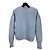 Salvatore Ferragamo hellblauer Cashmere-Pullover mit V-Ausschnitt und Cut-Out-Details