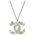 Pendente collana Chanel Coco Mark Argento Metallico