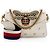 Mini bolsa de ombro Broadway em couro de bezerro e pérolas com detalhe de abelha Gucci Branco