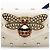 Mini bolsa de ombro Broadway em couro de bezerro e pérolas com detalhe de abelha Gucci Branco - vista 9