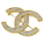 Spilla Chanel Coco Mark con strass D'oro Metallico