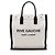 Tote Rive Gauche N/S in lino e pelle di vitello Saint Laurent Marrone Beige