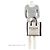 Tote Rive Gauche N/S in lino e pelle di vitello Saint Laurent Marrone Beige - vista 5