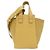 Borsa a tracolla compatta in pelle di vitello Loewe Hammock Marrone Beige