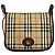 Borsa a tracolla in pelle e tela Burberry Marrone Beige