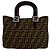 Zucchino Fendi FF Logo Canvas Leder Handtasche Braun