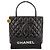 Borsa Tote Chanel Matelassé in pelle nera Nero - vista 11