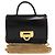 Mini borsa a tracolla Salvatore Ferragamo Gancini con catena Nero