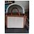 Autre Marque Gianni Notaro Shopper aus braunem Leder und beigefarbener Leinwand - vue 5
