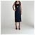 Adam Lippes Spring 2014 Runway Seidengefüttertes Cut-Out Midi-Kleid Marineblau - Ansicht 3