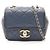 Borsa a Spalla Chanel Mini Matelassé Blu Blu navy