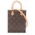Borsa a 2 vie Louis Vuitton Petite Sac Plat Marrone Monogramma
