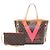 Borsa Tote Louis Vuitton Neverfull MM Marrone Rosa Rosso Monogramma