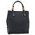 Borsa GUCCI GG Canvas Bamboo Nera Argento 112530 Auth ep15294 Nero