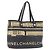 Borsa Tote CHANEL Central Station in PVC e tela nera con CC argento Autentica BA14429