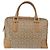 Céline Borsa Boston CELINE C Saluki in PVC e pelle Beige con finiture dorate Auth 192714 - vista 3