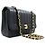 CHANEL Borsa a tracolla Single Flap con catena a righe nera trapuntata Nero