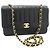 CHANEL Borsa a tracolla Single Flap con catena a righe nera trapuntata Nero - vista 2