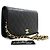 CHANEL Borsa a tracolla clutch Full Flap Chain Nera in agnello trapuntato Nero
