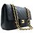 CHANEL Classic Double Flap 10" Chain Shoulder Bag Black Lambskin Schwarz