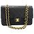 CHANEL Classic Double Flap 10" Chain Shoulder Bag Black Lambskin Schwarz - Ansicht 2