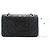 CHANEL Classic Double Flap 10" Chain Shoulder Bag Black Lambskin Schwarz - vista 3
