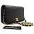 CHANEL Borsa a Spalla Small Full Flap con Catena Clutch Trapuntata Nera Nero