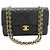 CHANEL Classic Double Flap 9" Chain Shoulder Bag Black Lambskin Nero - vista 2