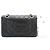 CHANEL Classic Double Flap 9" Chain Shoulder Bag Black Lambskin Nero - vista 3