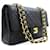 CHANEL Classic Double Flap 10" Chain Shoulder Bag Black Lambskin Nero