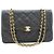 CHANEL Paris Vintage Chain Schultertasche Schwarz Gesteppt - Ansicht 2