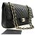CHANEL Borsa a Spalla Double Flap V-Stitch 10" in Pelle di Agnello Nera Nero
