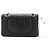 CHANEL Borsa a Spalla Double Flap V-Stitch 10" in Pelle di Agnello Nera Nero - vista 3